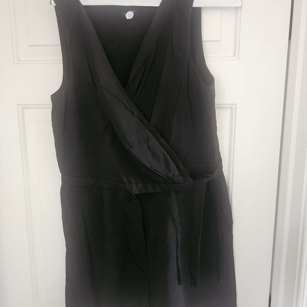 Sporty and Stylish Black Wrap Romper